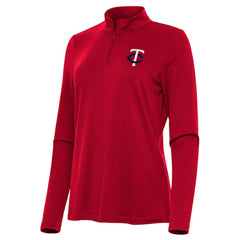 Minnesota Twins Antigua Women's Reprocess Quarter-Zip Top - Red Clearance