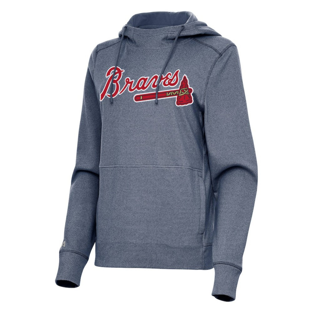 Atlanta Braves Antigua Women's Justice Pullover Hoodie Lifestyle