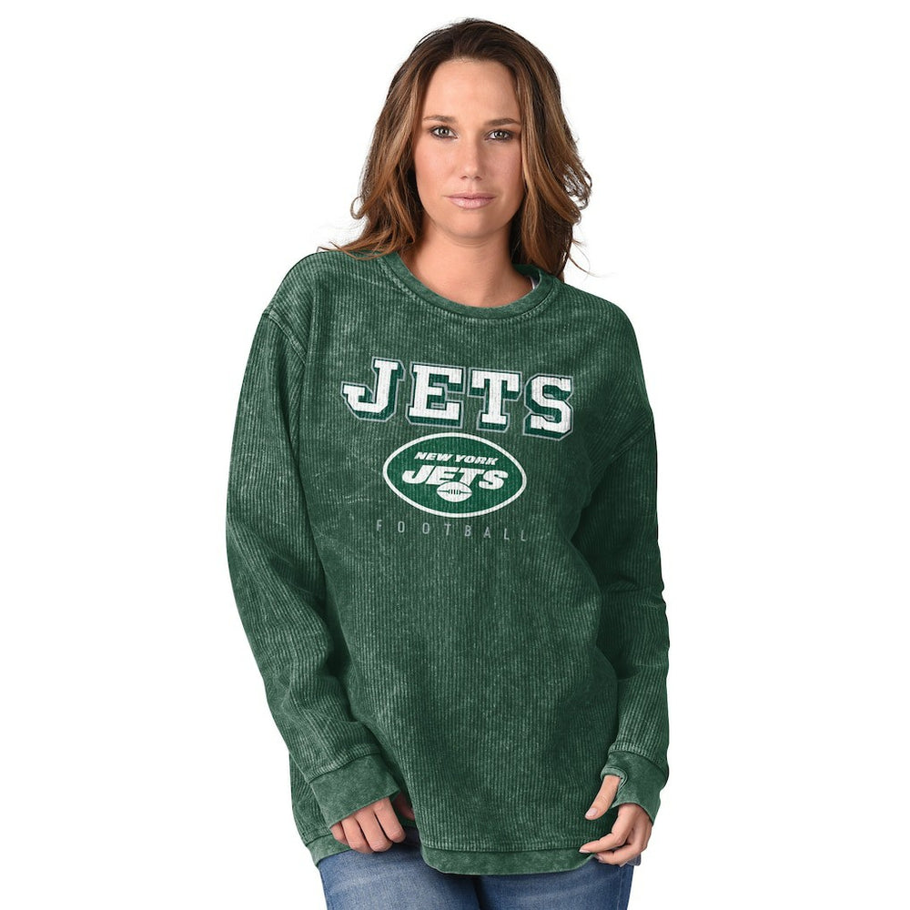 New York Jets G-III 4Her by Carl Banks Women's Comfy Cord Pullover Sweatshirt Green - NFL
