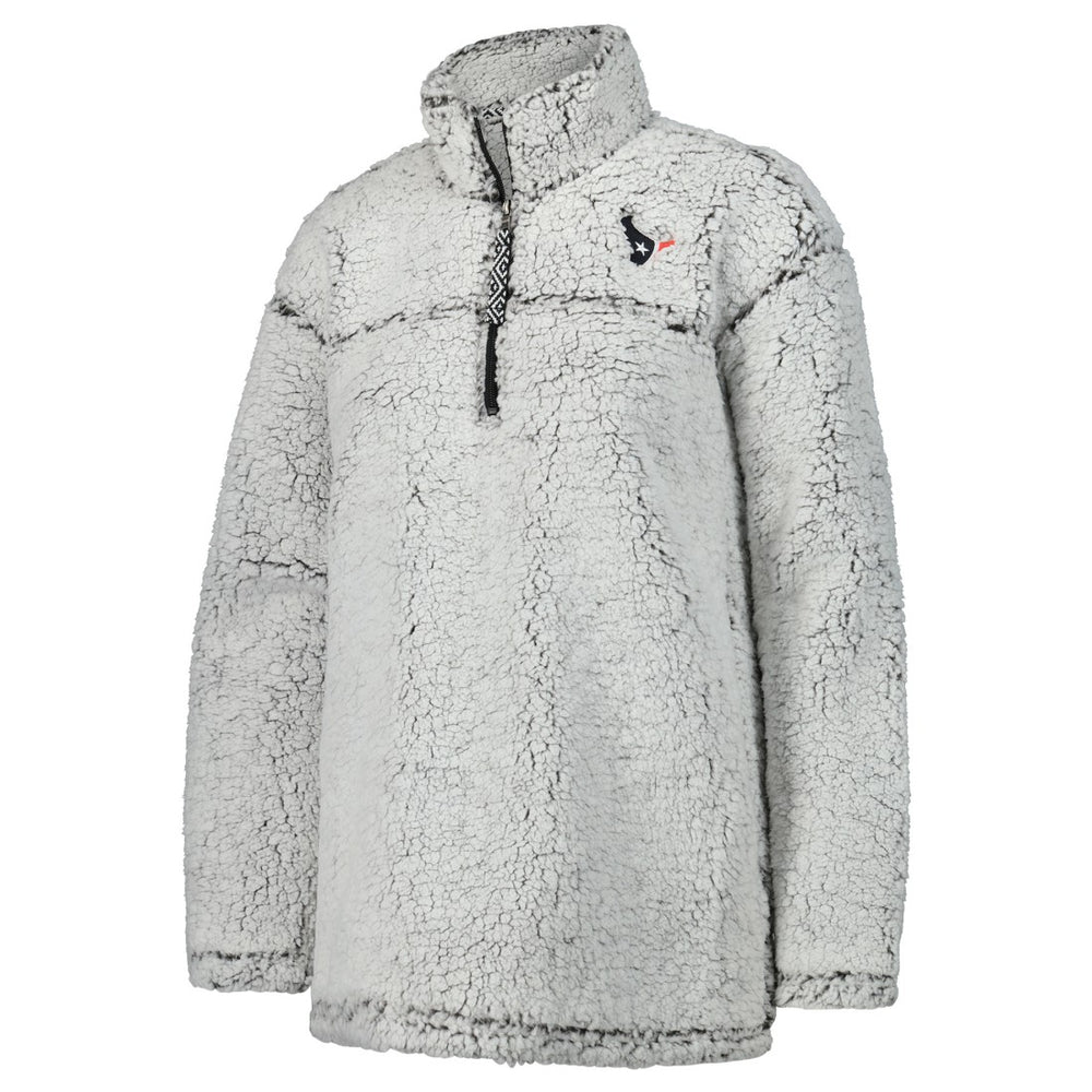 Houston Texans G-III 4Her by Carl Banks Women's Sherpa Quarter-Zip Jacket Gray - NFL