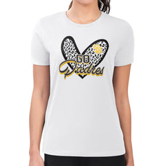 San Diego Padres G-III 4Her by Carl Banks Women's Super-Slim Fit Lightweight Leopard Heart T-Shirt Clearance