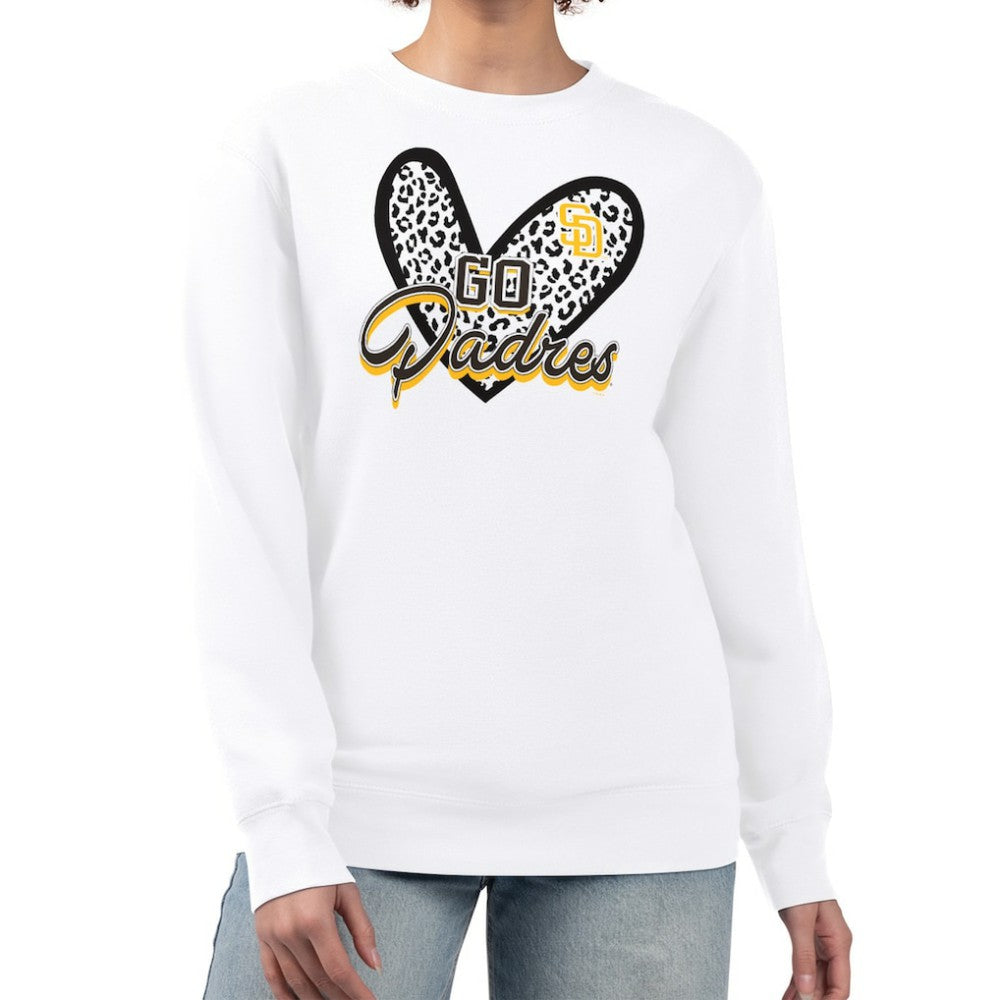 San Diego Padres G-III 4Her by Carl Banks Women's Leopard Heart Pullover Sweatshirt for sale