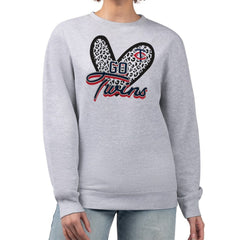 Minnesota Twins G-III 4Her by Carl Banks Women's Leopard Heart Pullover Sweatshirt Near Me