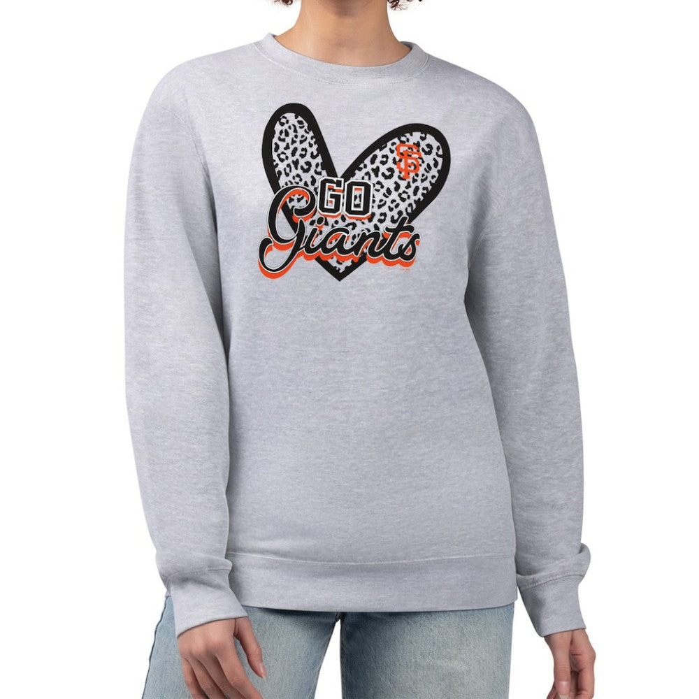 San Francisco Giants G-III 4Her by Carl Banks Women's Leopard Heart Pullover Sweatshirt for sale