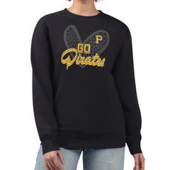 Pittsburgh Pirates G-III 4Her by Carl Banks Women's Leopard Heart Pullover Sweatshirt Online