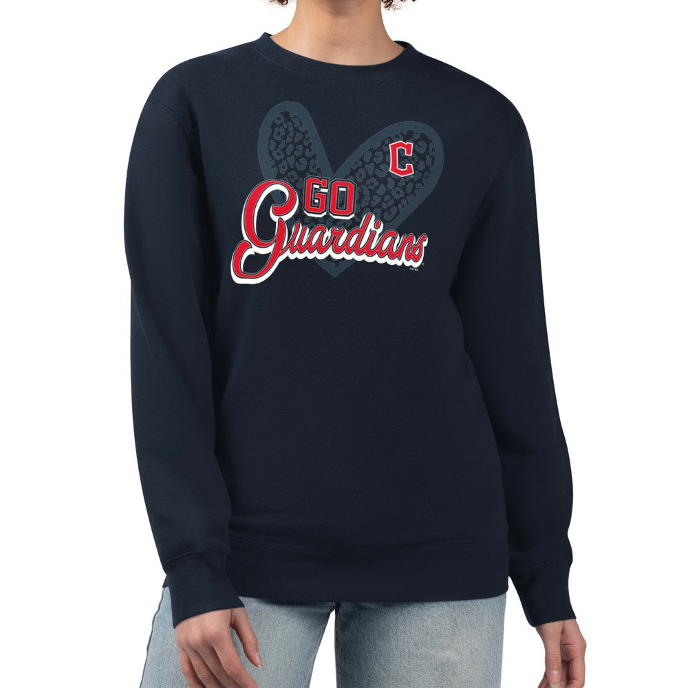 Cleveland Guardians G-III 4Her by Carl Banks Women's Leopard Heart Pullover Sweatshirt Online