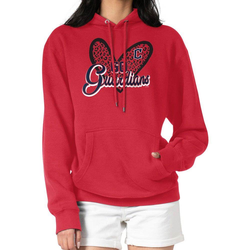 Cleveland Guardians G-III 4Her by Carl Banks Women's Leopard Heart Pullover Hoodie Lifestyle