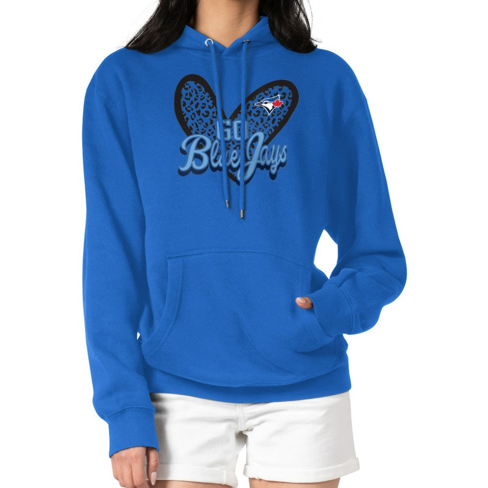 Toronto Blue Jays G-III 4Her by Carl Banks Women's Leopard Heart Pullover Hoodie Clearance
