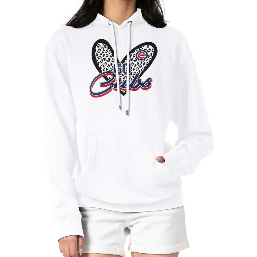 Chicago Cubs G-III 4Her by Carl Banks Women's Leopard Heart Pullover Hoodie Online