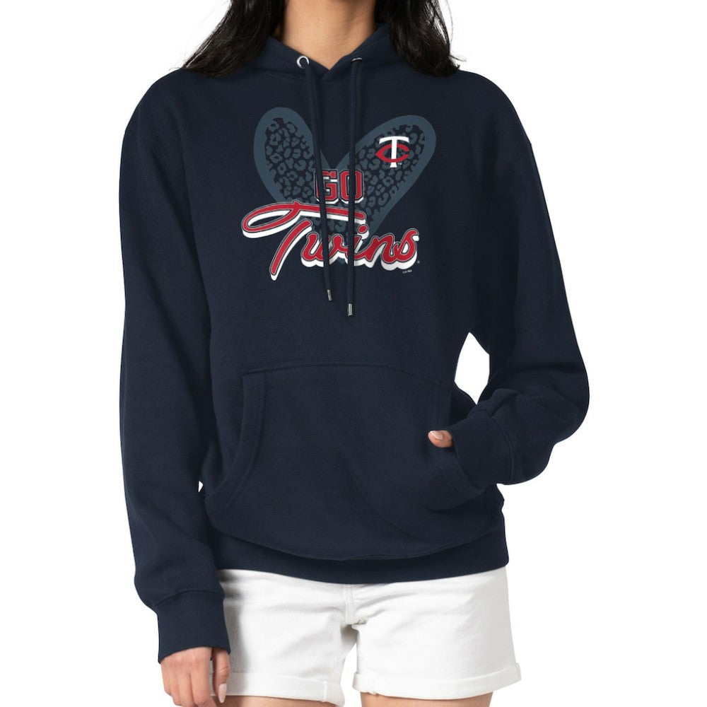 Minnesota Twins G-III 4Her by Carl Banks Women's Leopard Heart Pullover Hoodie discount