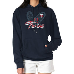 Minnesota Twins G-III 4Her by Carl Banks Women's Leopard Heart Pullover Hoodie discount