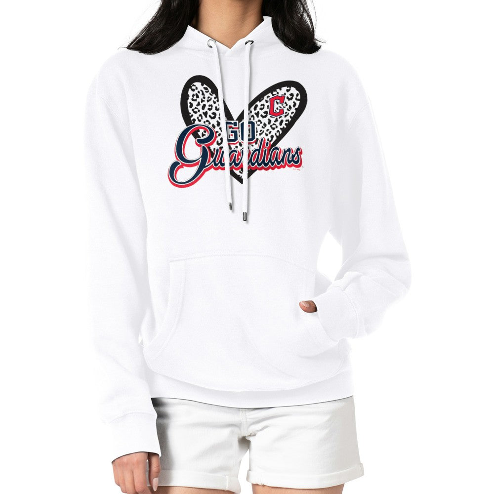 Cleveland Guardians G-III 4Her by Carl Banks Women's Leopard Heart Pullover Hoodie Sale
