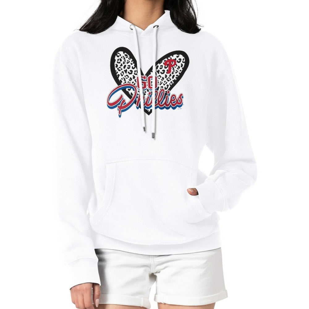 Philadelphia Phillies G-III 4Her by Carl Banks Women's Leopard Heart Pullover Hoodie On Sale
