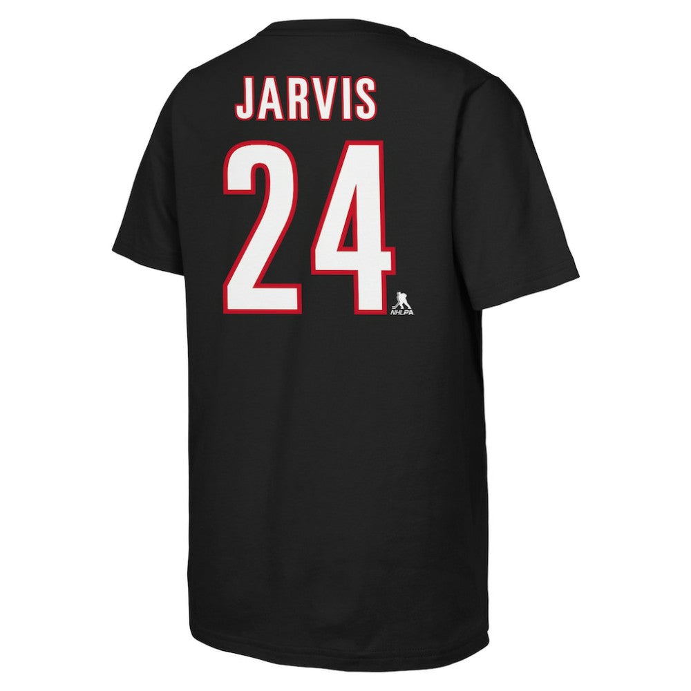Seth Jarvis Carolina Hurricanes - Youth Player Name & Number T-Shirt Black