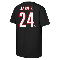 Seth Jarvis Carolina Hurricanes - Youth Player Name & Number T-Shirt Black