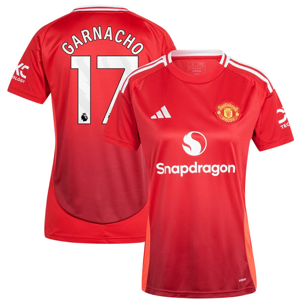 Adidas Alejandro Garnacho Manchester United Women's 2024/25 Home Replica Player Jerseys - Red