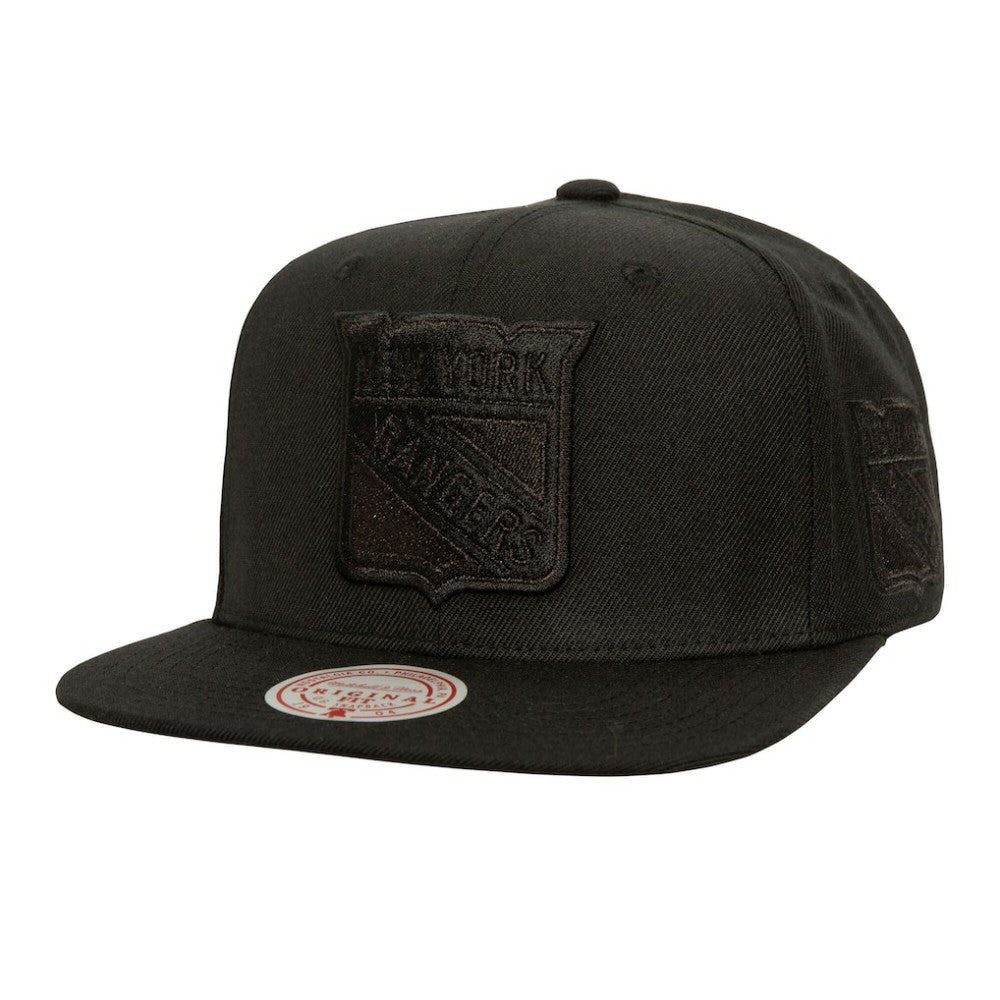 New York Rangers Mitchell & Ness Soul Strike Pearl Tonal Snapback Hat Black
