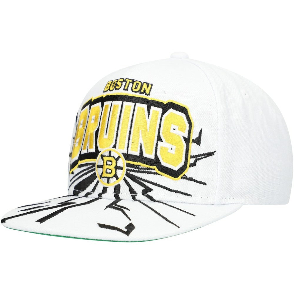 Boston Bruins Mitchell & Ness Youth After Shock Snapback Hat White