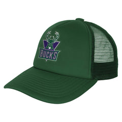 Mitchell & Ness - Milwaukee Bucks Youth Core Evergreen Trucker Adjustable Hat - Hunter Green