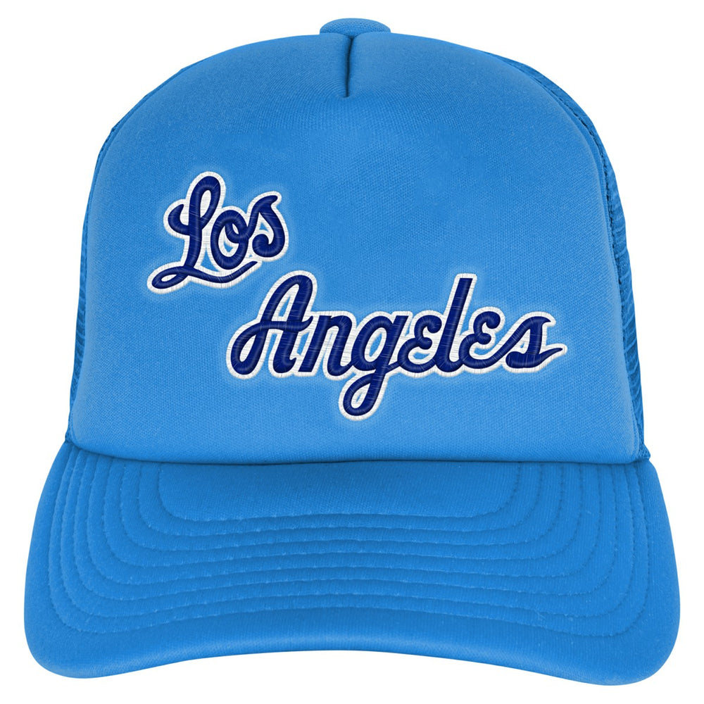 Mitchell & Ness - Los Angeles Lakers Youth Core Evergreen Trucker Adjustable Hat - Light Blue