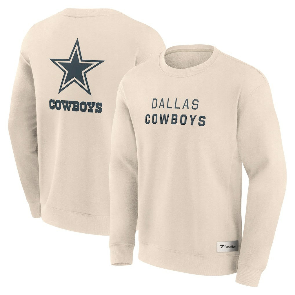 Dallas Cowboys Elements Future Ground Lettering Pullover Sweatshirt Cream - Fanatics