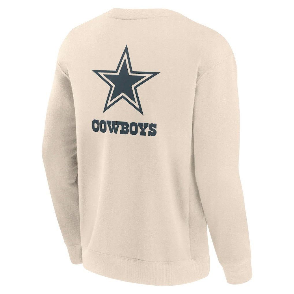 Dallas Cowboys Elements Future Ground Lettering Pullover Sweatshirt Cream - Fanatics