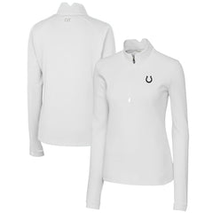 Indianapolis Colts Cutter & Buck Women's Traverse Stretch DryTec Quarter-Zip Top White - NFL