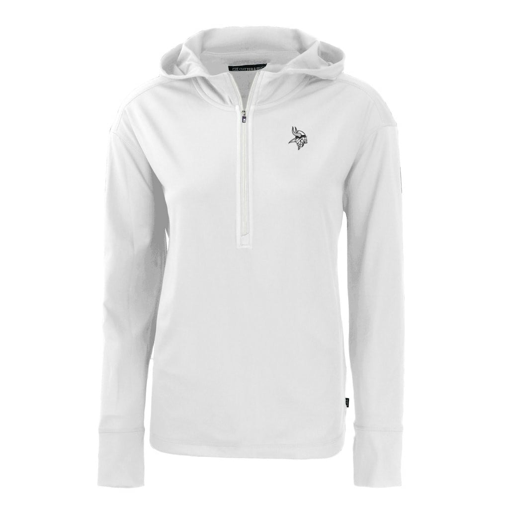 Minnesota Vikings Cutter & Buck Women's Daybreak Eco Recycled Half-Zip Hoodie White - NFL