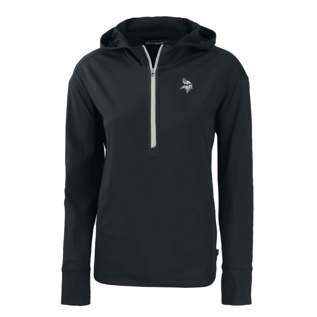 Minnesota Vikings Cutter & Buck Women's Daybreak Eco Recycled Half-Zip Hoodie Black - NFL