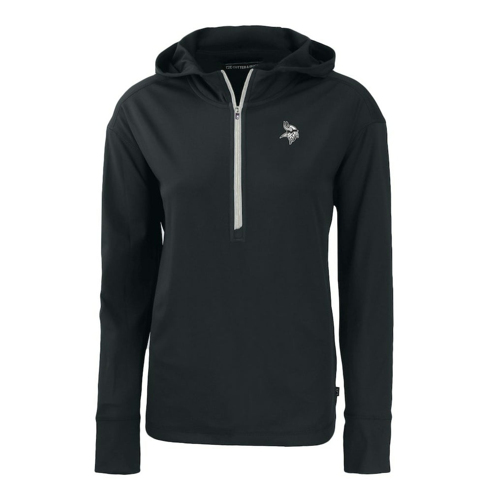 Minnesota Vikings Cutter & Buck Women's Daybreak Eco Recycled Half-Zip Hoodie Black - NFL