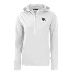 Cincinnati Bengals Cutter & Buck Women's Daybreak Eco Recycled Half-Zip Hoodie White - NFL