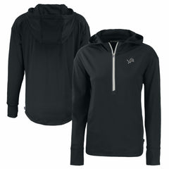 Detroit Lions Cutter & Buck Women's Daybreak Eco Recycled Half-Zip Hoodie Black - NFL