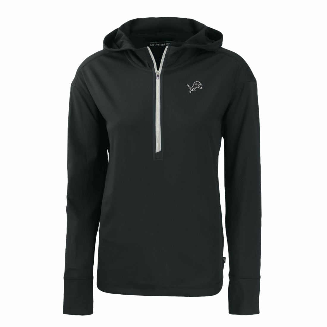 Detroit Lions Cutter & Buck Women's Daybreak Eco Recycled Half-Zip Hoodie Black - NFL