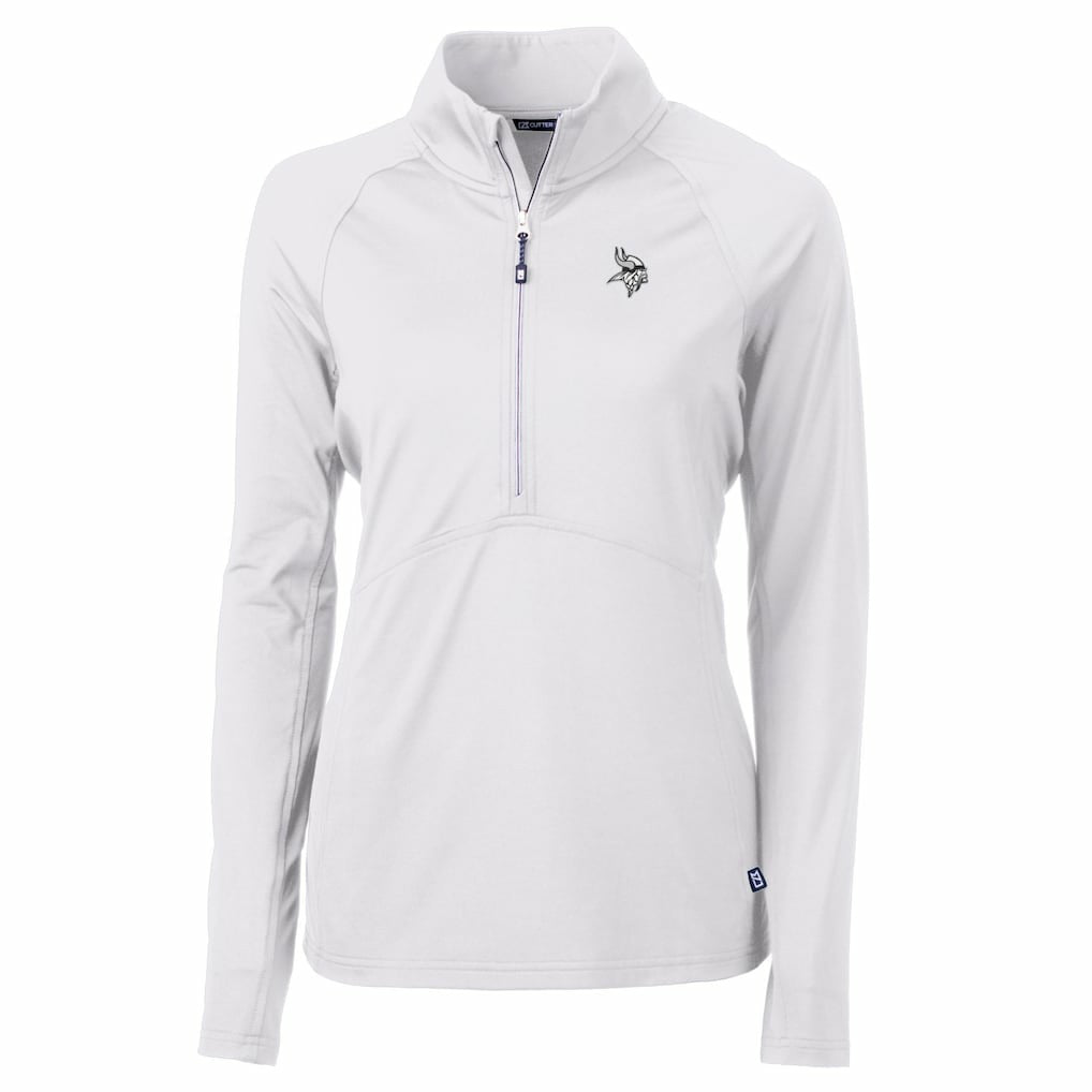 Minnesota Vikings Cutter & Buck Women's Adapt Eco Knit Stretch Recycled Half-Zip Pullover Top White - NFL