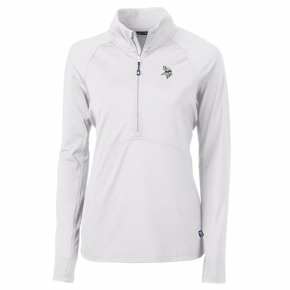 Minnesota Vikings Cutter & Buck Women's Adapt Eco Knit Stretch Recycled Half-Zip Pullover Top White - NFL