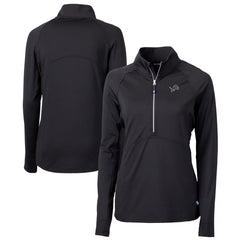 Detroit Lions Cutter & Buck Women's Adapt Eco Knit Stretch Recycled Half-Zip Pullover Top Black - NFL