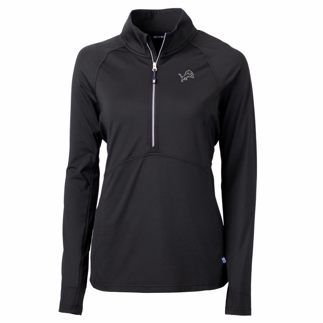 Detroit Lions Cutter & Buck Women's Adapt Eco Knit Stretch Recycled Half-Zip Pullover Top Black - NFL