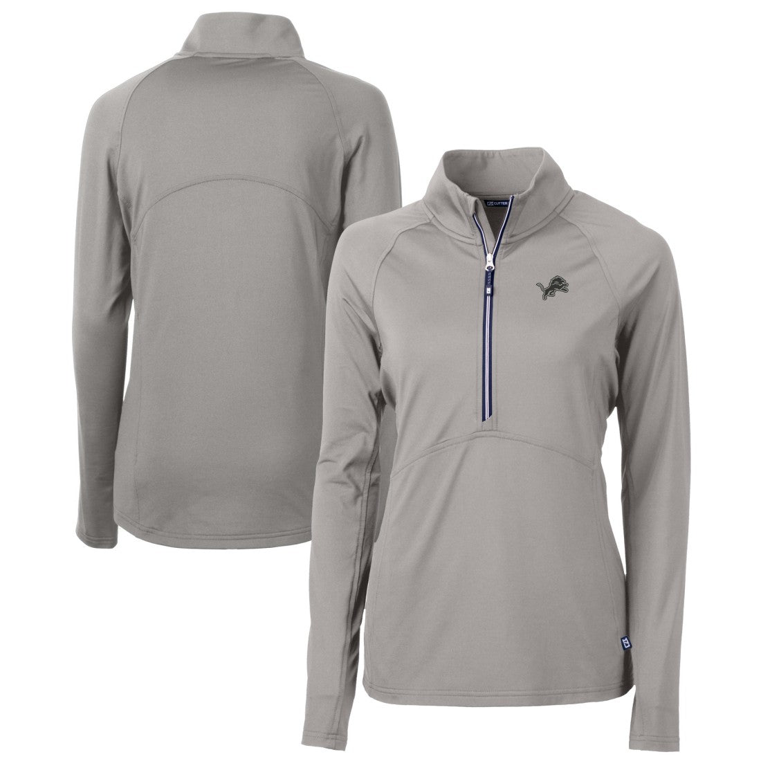 Detroit Lions Cutter & Buck Women's Adapt Eco Knit Stretch Recycled Half-Zip Pullover Top Gray - NFL