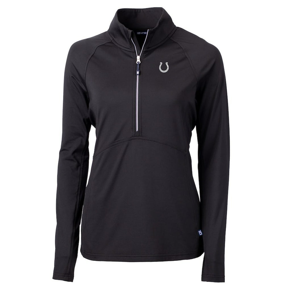 Indianapolis Colts Cutter & Buck Women's Adapt Eco Knit Stretch Recycled Half-Zip Pullover Top Black - NFL