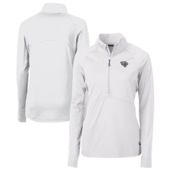 Jacksonville Jaguars Cutter & Buck Women's Adapt Eco Knit Stretch Recycled Raglan Half-Zip Top White - NFL