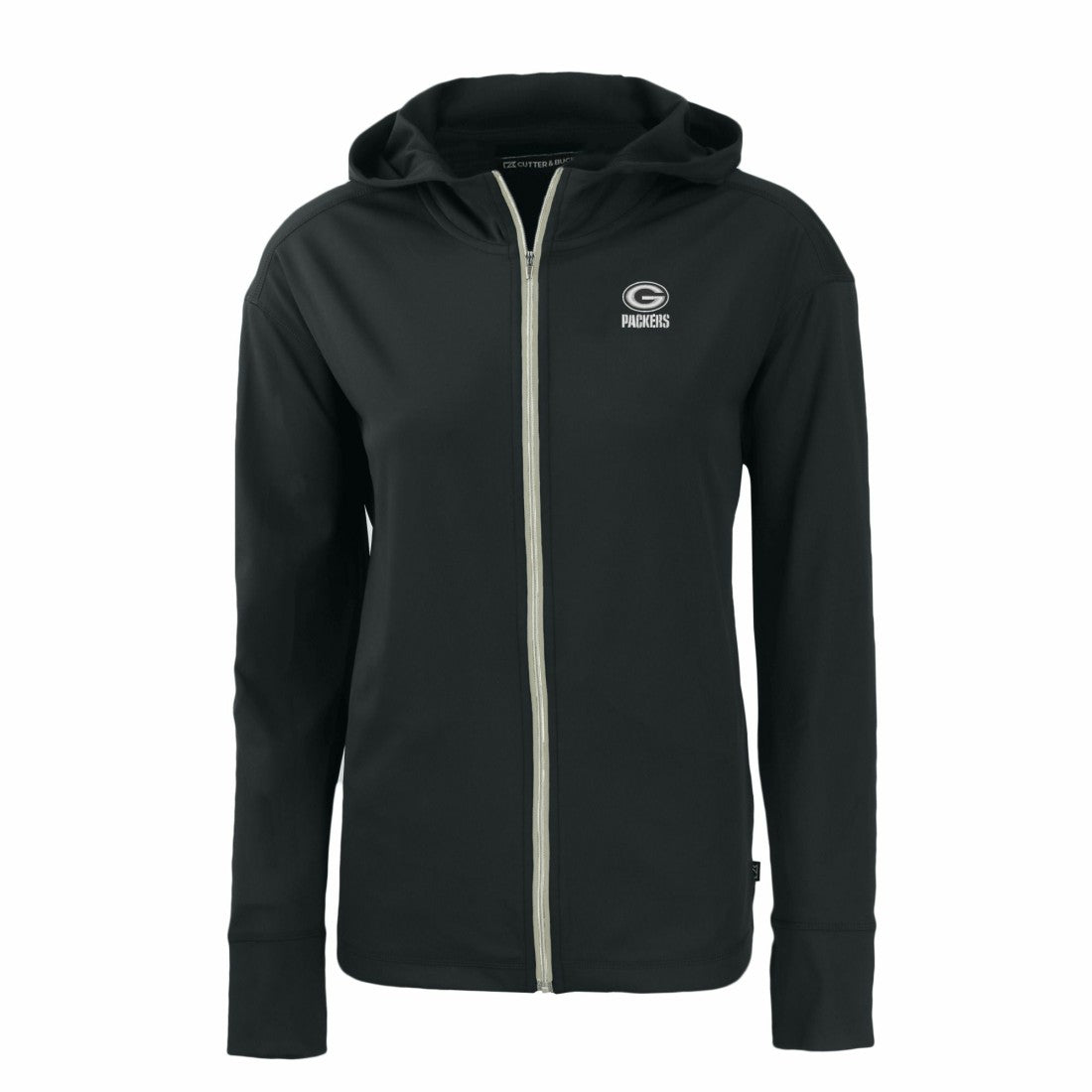 Green Bay Packers Cutter & Buck Women's Daybreak Eco Recycled Full-Zip Hoodie Black - NFL