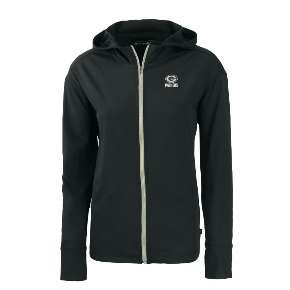 Green Bay Packers Cutter & Buck Women's Daybreak Eco Recycled Full-Zip Hoodie Black - NFL