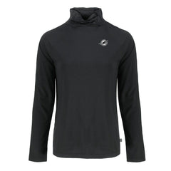 Miami Dolphins Cutter & Buck Women's Coastline Epic Comfort Eco Recycled Funnel Neck Pullover Sweatshirt Black - NFL