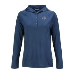 Chicago Bears Cutter & Buck Women's Coastline Epic Comfort Eco Recycled Long Sleeve Hoodie T-Shirt Navy - NFL
