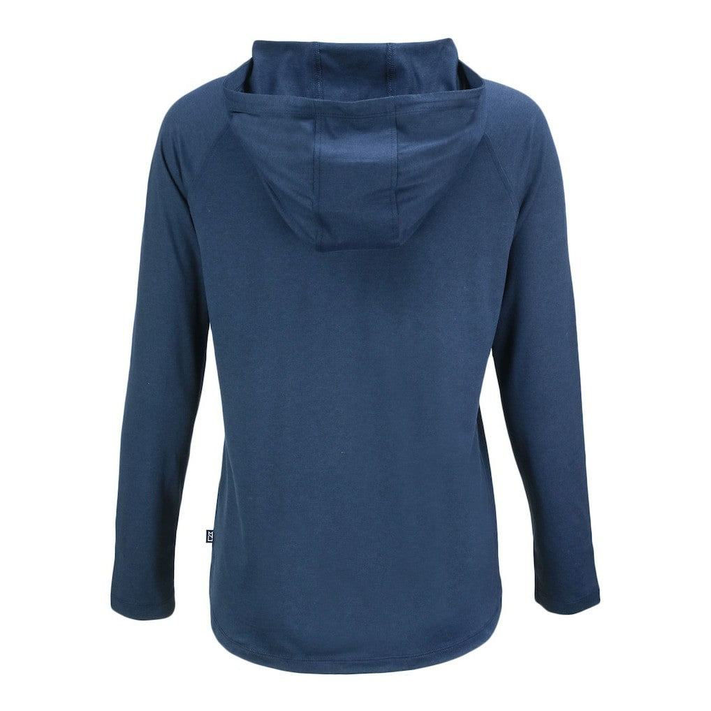 Chicago Bears Cutter & Buck Women's Coastline Epic Comfort Eco Recycled Long Sleeve Hoodie T-Shirt Navy - NFL