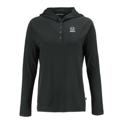 Green Bay Packers Cutter & Buck Women's Coastline Epic Comfort Eco Recycled Long Sleeve Hoodie T-Shirt Black - NFL