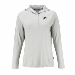 Detroit Lions Cutter & Buck Women's Coastline Epic Comfort Eco Recycled Long Sleeve Hoodie T-Shirt Gray - NFL