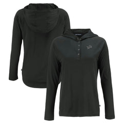 Detroit Lions Cutter & Buck Women's Coastline Epic Comfort Eco Recycled Long Sleeve Hoodie T-Shirt Black - NFL