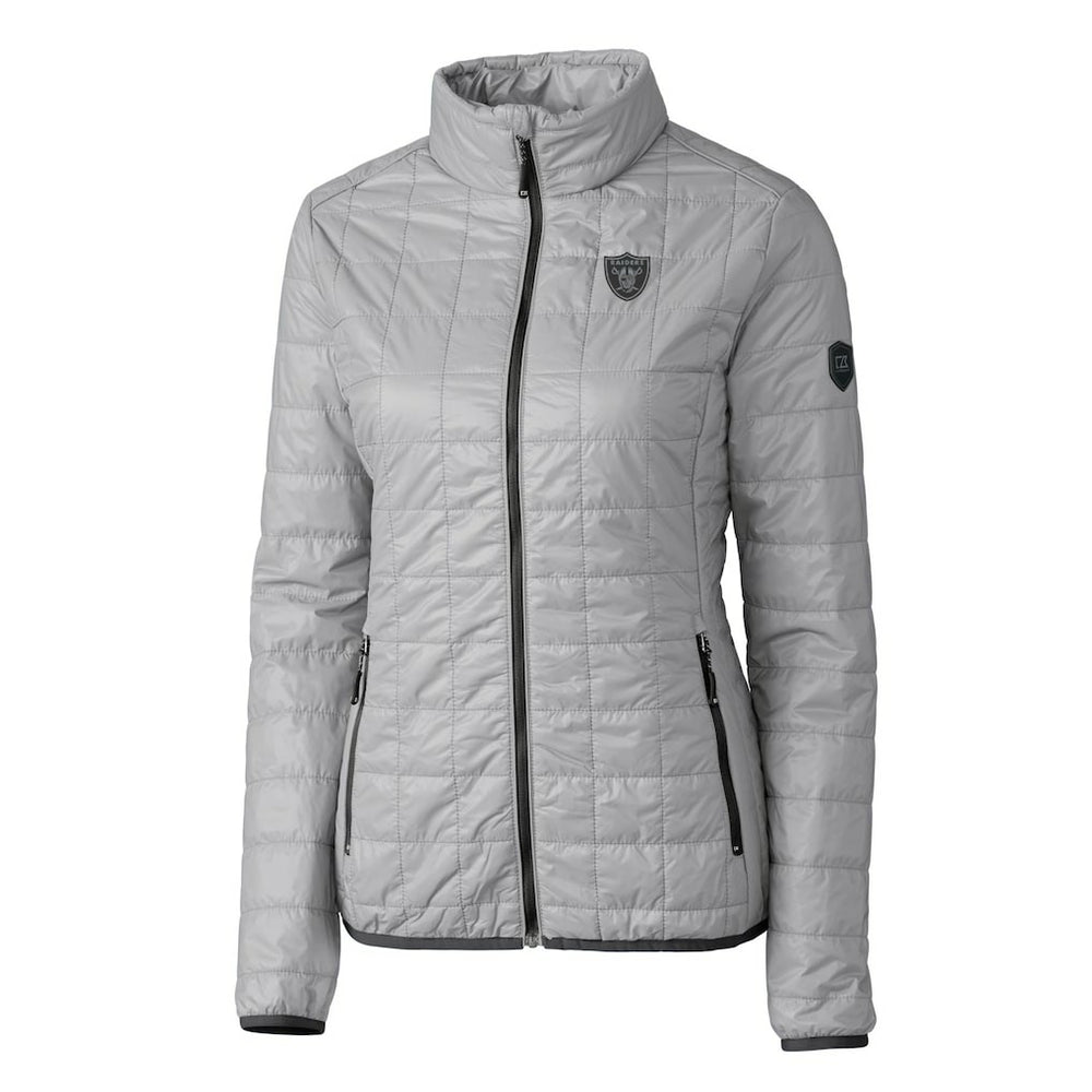 Las Vegas Raiders Cutter & Buck Women's Rainier PrimaLoft Eco Insulated Full-Zip Puffer Jacket Gray - NFL