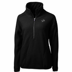 Detroit Lions Cutter & Buck Women's Cascade Eco Sherpa Fleece Half-Zip Jacket Black - NFL